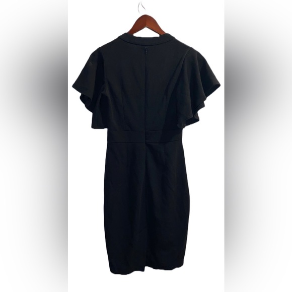 HOMEYEE BLACK BUTTERFLY SLEEVE DRESS - Picture 2 of 3